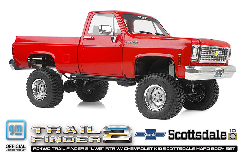 RC4WD Trail Finder 2 "LWB" RTR W/ Chevrolet K10 Scottsdale Hard Body Set (Red)