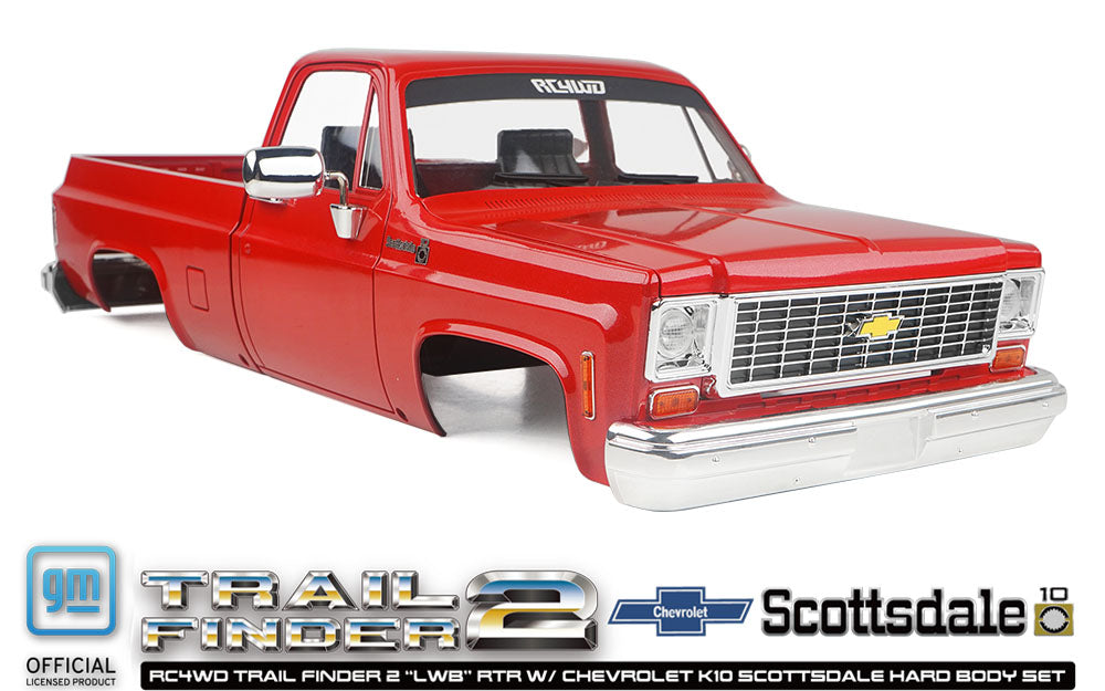 RC4WD Trail Finder 2 "LWB" RTR W/ Chevrolet K10 Scottsdale Hard Body Set (Red)