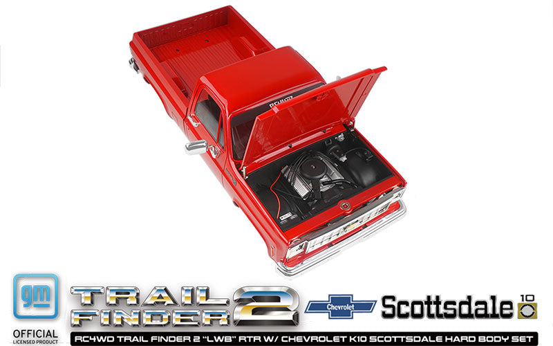 RC4WD Trail Finder 2 "LWB" RTR W/ Chevrolet K10 Scottsdale Hard Body Set (Red)