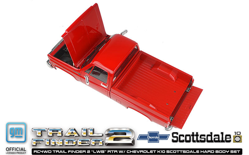 RC4WD Trail Finder 2 "LWB" RTR W/ Chevrolet K10 Scottsdale Hard Body Set (Red)