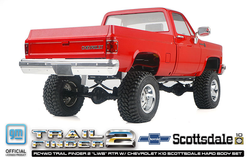 RC4WD Trail Finder 2 "LWB" RTR W/ Chevrolet K10 Scottsdale Hard Body Set (Red)