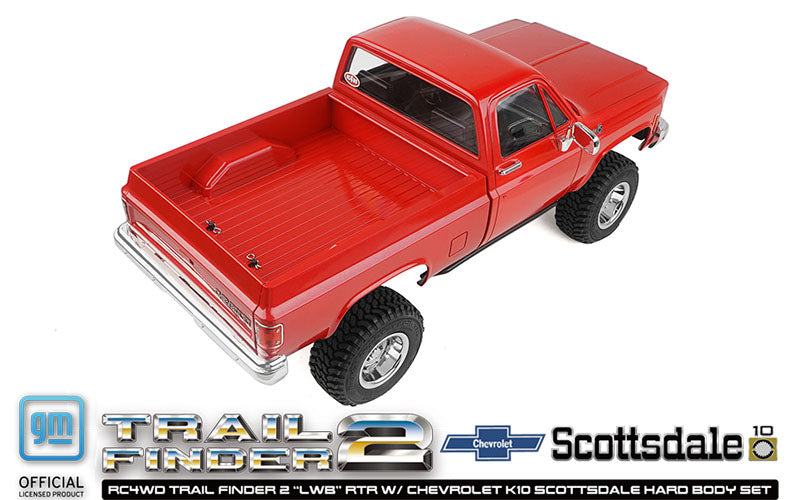 RC4WD Trail Finder 2 "LWB" RTR W/ Chevrolet K10 Scottsdale Hard Body Set (Red)