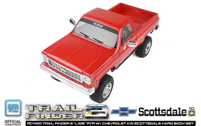 RC4WD Trail Finder 2 "LWB" RTR W/ Chevrolet K10 Scottsdale Hard Body Set (Red)