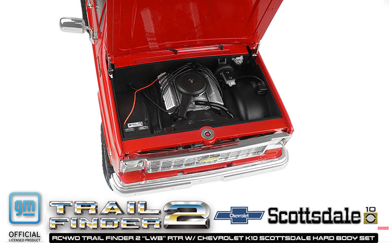 RC4WD Trail Finder 2 "LWB" RTR W/ Chevrolet K10 Scottsdale Hard Body Set (Red)