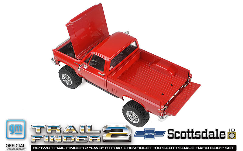 RC4WD Trail Finder 2 "LWB" RTR W/ Chevrolet K10 Scottsdale Hard Body Set (Red)