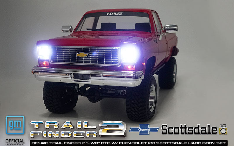 RC4WD Trail Finder 2 "LWB" RTR W/ Chevrolet K10 Scottsdale Hard Body Set (Red)