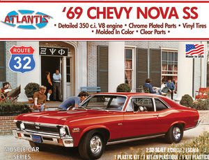 Atlantis 1/32 1969 Chevy Nova SS Plastic Model Kit M2006, Skill Level 2