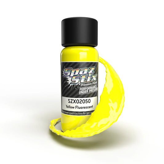 Spaz Stix - Yellow Fluorescent Airbrush Ready Paint, 2oz Bottle SZX02050