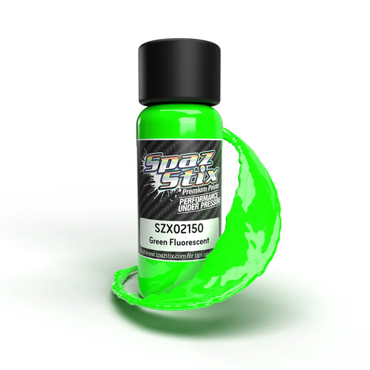 Spaz Stix - Green Fluorescent Airbrush Ready Paint, 2oz Bottle SZX02150