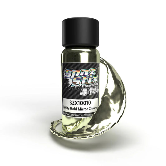 WHITE GOLD MIRROR CHROME AIRBRUSH READY PAINT, 2oz BOTTLE SZX10010