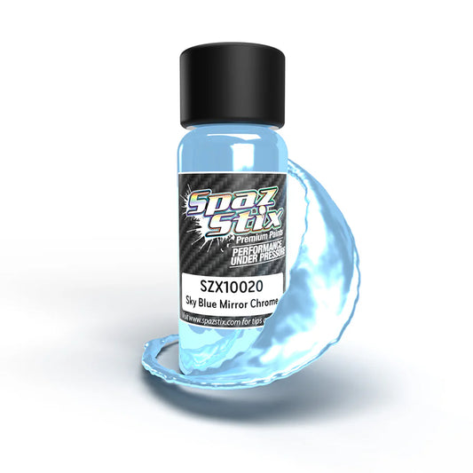 SKY BLUE MIRROR CHROME AIRBRUSH READY PAINT, 2oz BOTTLE SZX10020