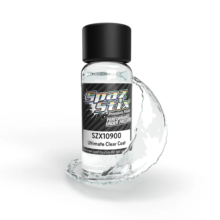 SPAZ STIX - ULTIMATE CLEAR COAT FOR MIRROR CHROME, AIRBRUSH READY PAINT, 2oz BOTTLE SZX10900