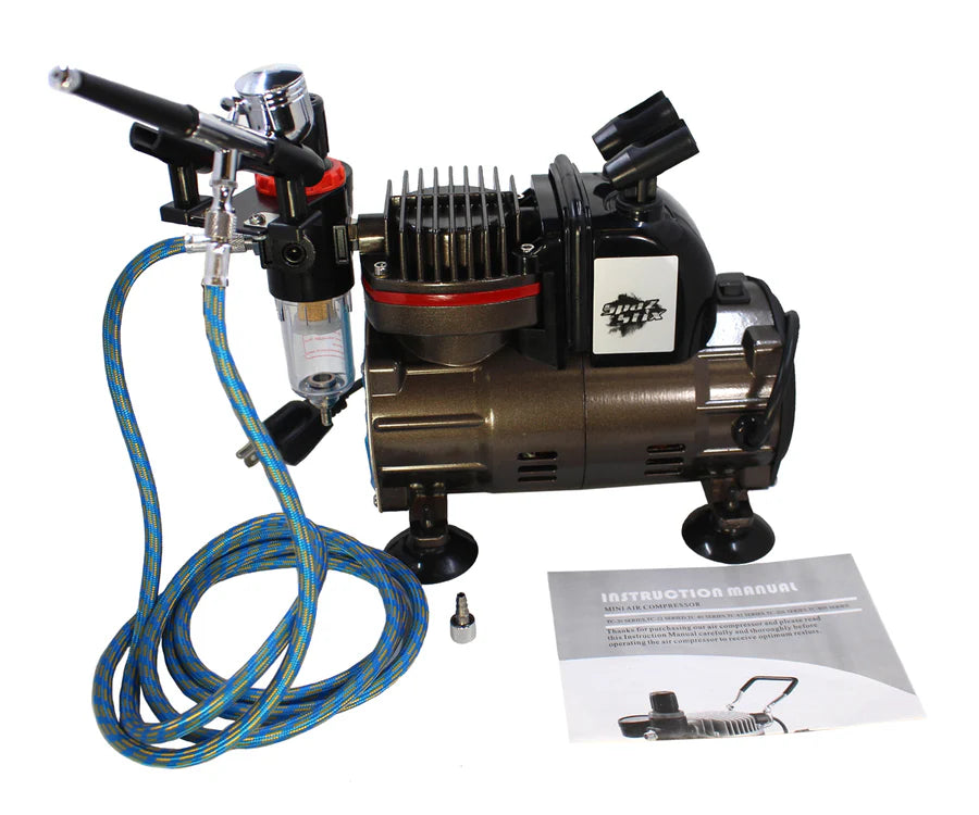 Spaz Stix - Dual Action Gravity Feed Airbrush & Air Compressor Combo SZX50000