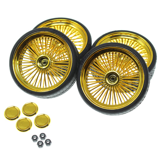 Gold 26” Wire Wheel & Tire Set